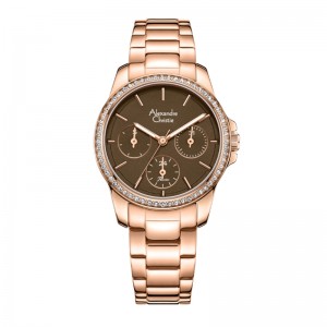Alexandre Christie AC 2A97 Rosegold Dark Brown BFBRGDB